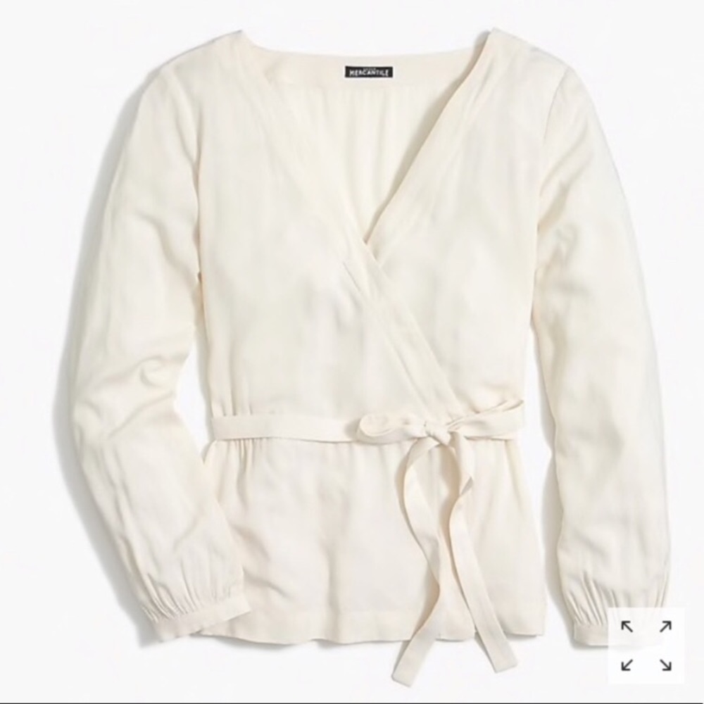 Ivory Faux Wrap shirt